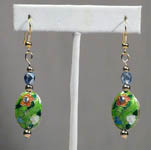 Cloisonne Earrings with Gold and Blue